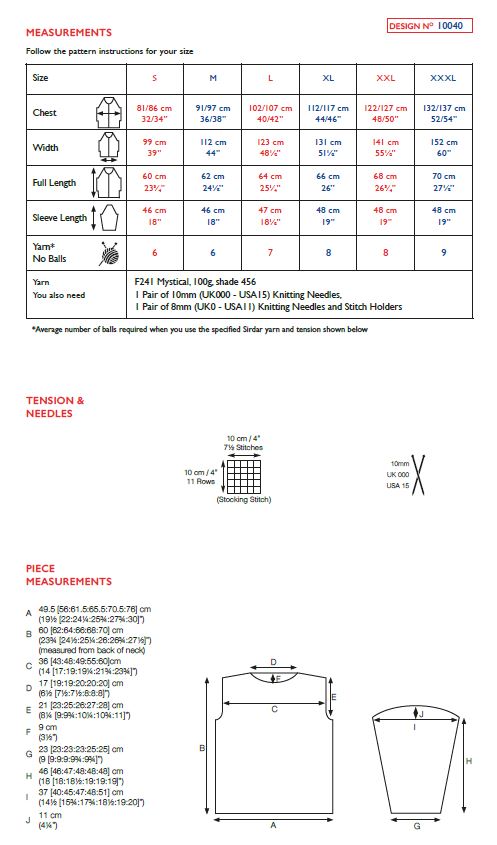 Sirdar 10040 Ladies Boxy Sweater in Sirdar Mystical (PDF) Knit in a Box