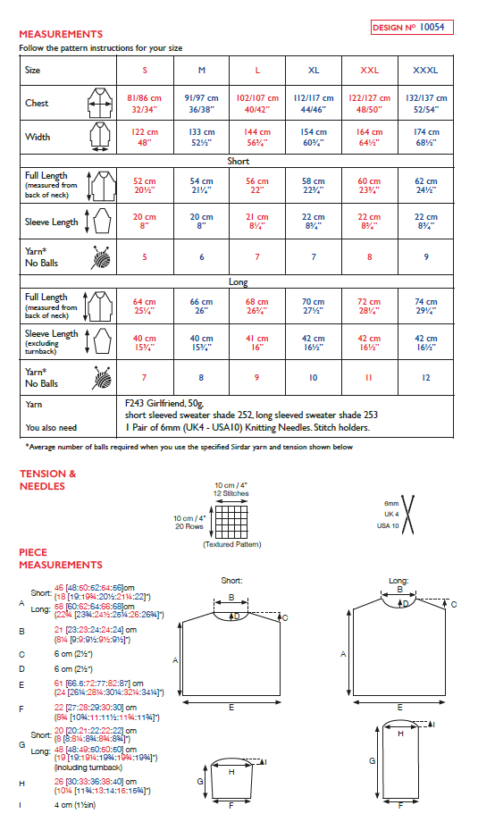 Sirdar 10054 Ladies Textured Sweater in Sirdar Girlfriend (PDF) Knit in a Box