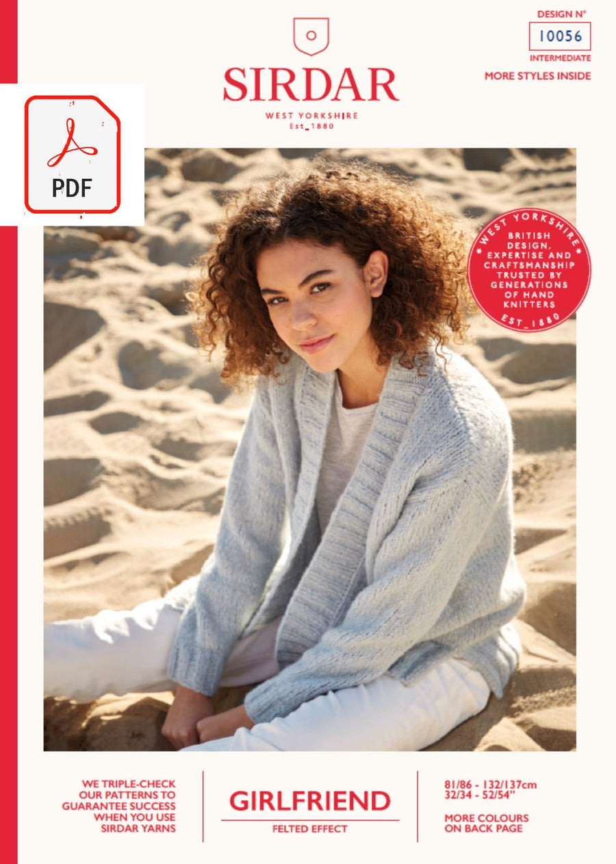 Sirdar 10056 Ladies Jacket in Sirdar Girlfriend (PDF) Knit in a Box 
