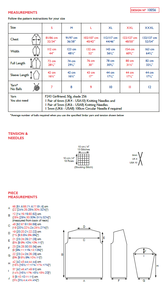 Sirdar 10056 Ladies Jacket in Sirdar Girlfriend (PDF) Knit in a Box