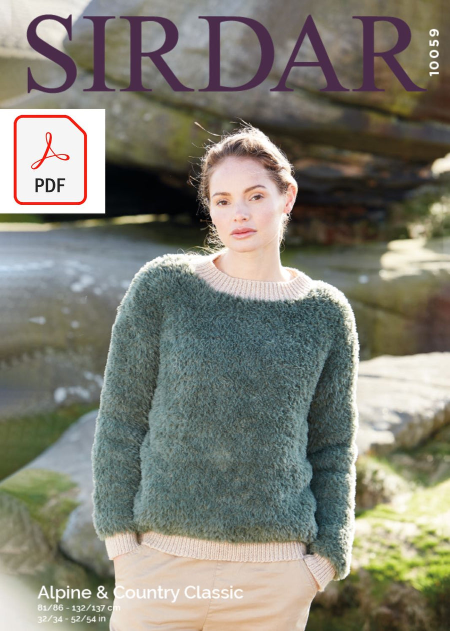 Sirdar 10059 Ladies Jumper in Sirdar Apline & Country Classic (PDF) Knit in a Box 