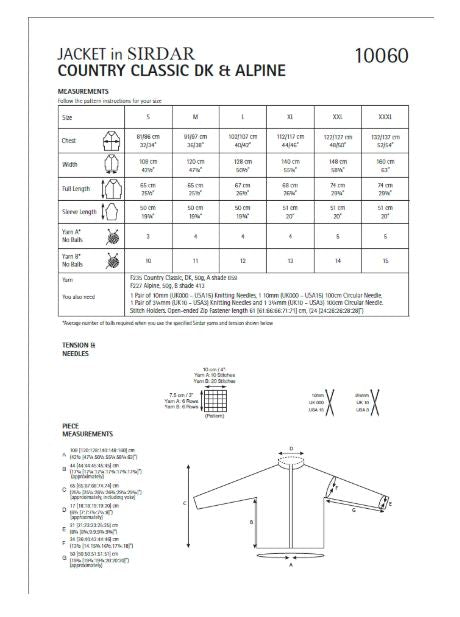 Sirdar 10060 Ladies Jacket in Sirdar Apline & Country Classic (PDF) Knit in a Box