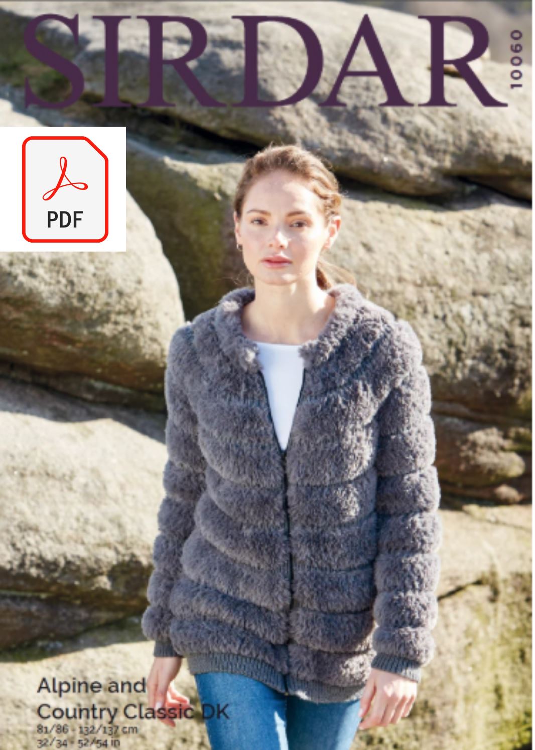 Sirdar 10060 Ladies Jacket in Sirdar Apline & Country Classic (PDF) Knit in a Box