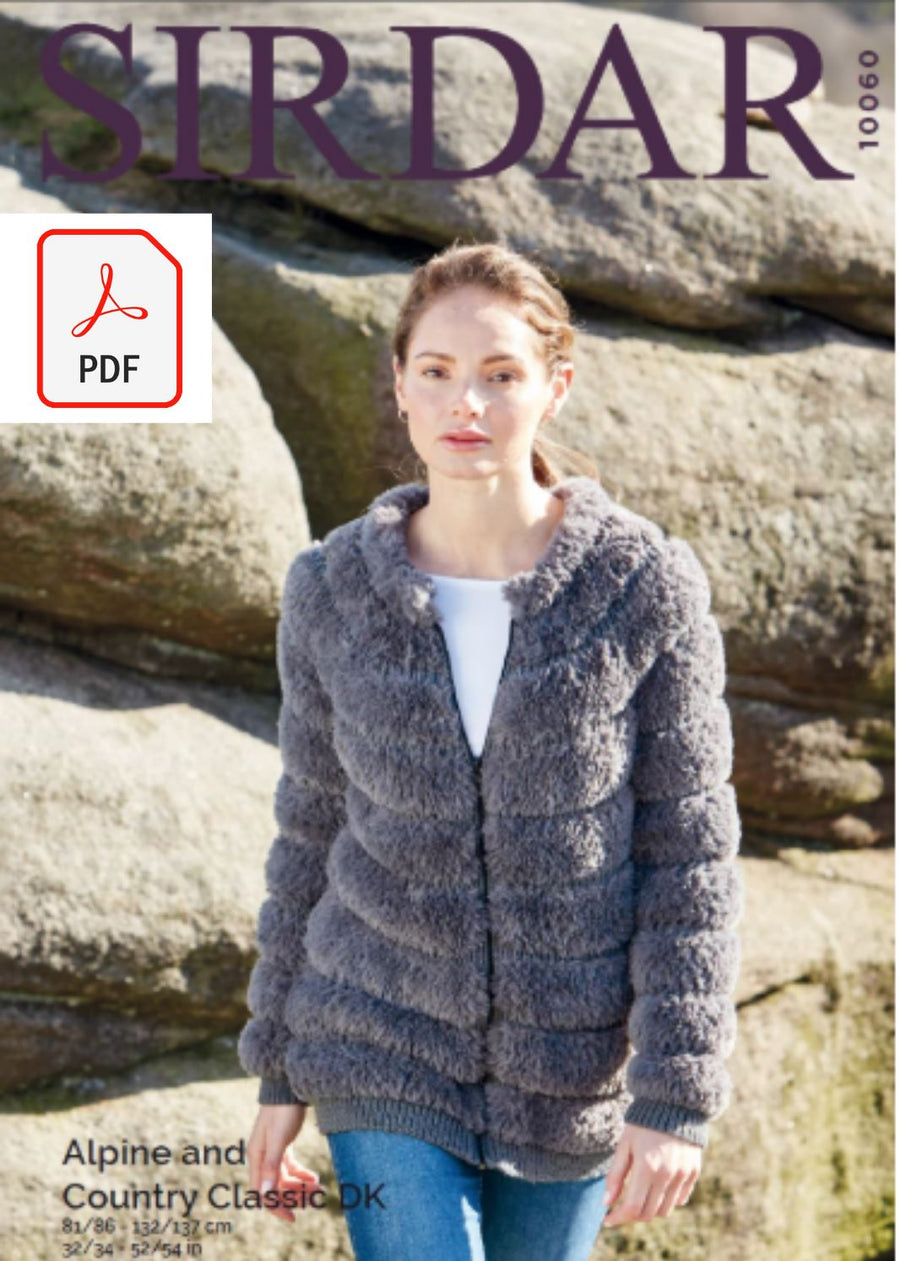 Sirdar 10060 Ladies Jacket in Sirdar Apline & Country Classic (PDF) Knit in a Box 