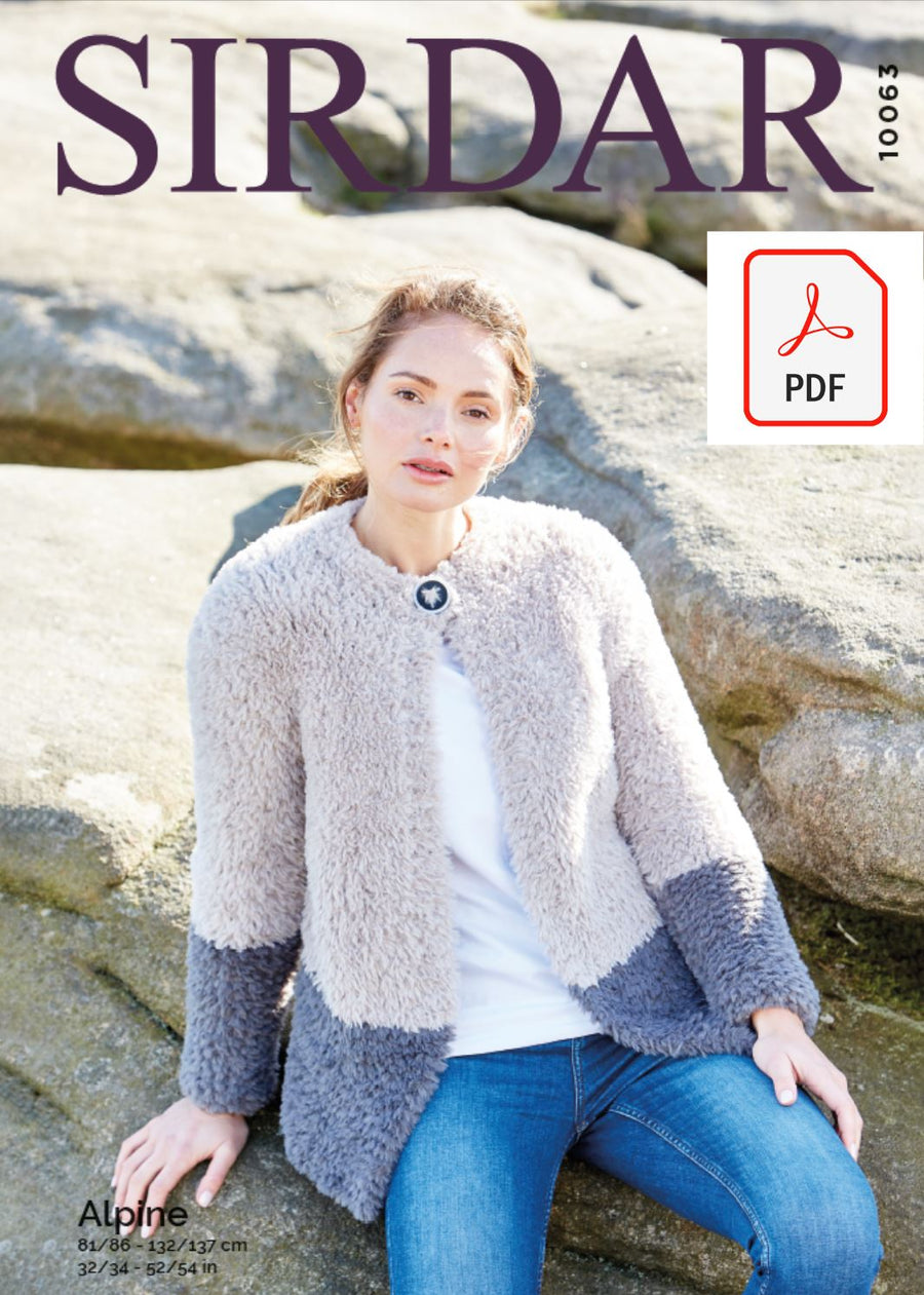 Sirdar 10063 Ladies Jacket in Sirdar Apline (PDF) Knit in a Box 