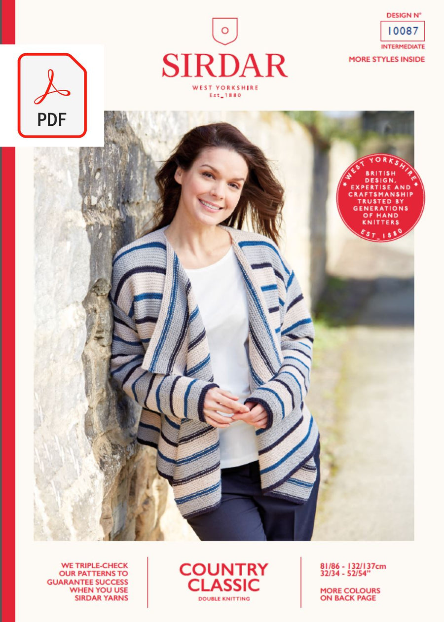 Sirdar 10087 Lady Cardigan in Sirdar Country Classic DK (PDF) Knit in a Box 