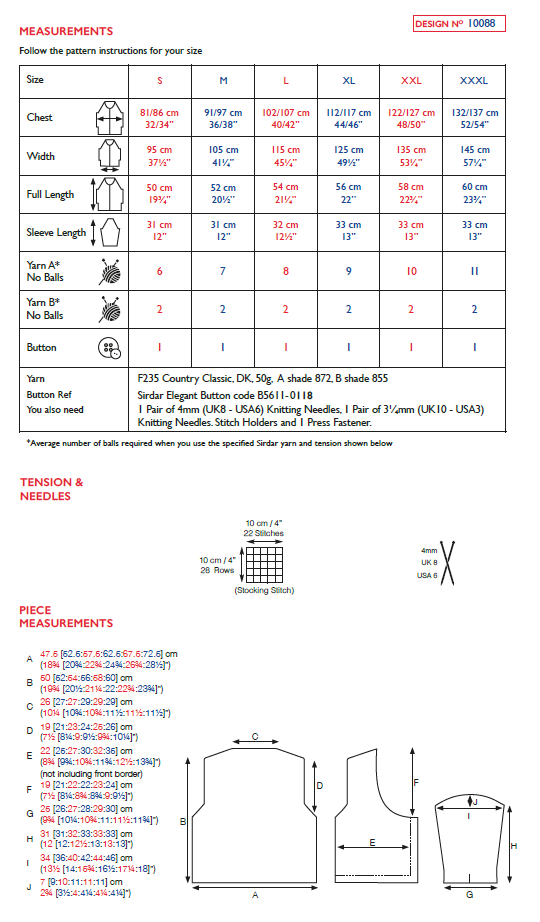 Sirdar 10088 Lady 3/4 Sleeved Jacket in Sirdar Country Classic DK (PDF) Knit in a Box