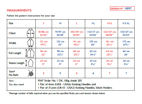 Sirdar 10097 Ladie Sweater in Sirdar No1 DK Knitting (PDF) Knit in a Box