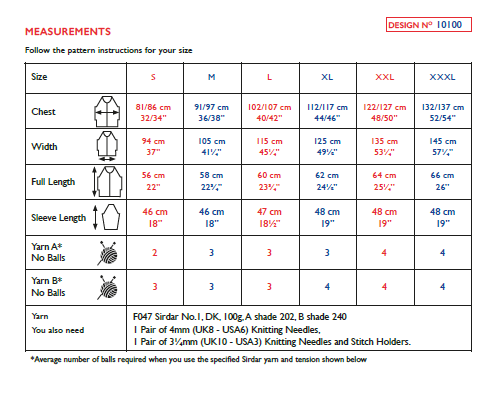 Sirdar 10100 Ladie Sweater in Sirdar No1 DK Knitting (PDF) Knit in a Box
