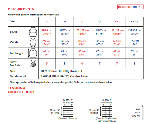 Sirdar 10114 Ladie Crochet Top in Cotton DK (PDF) Knit in a Box