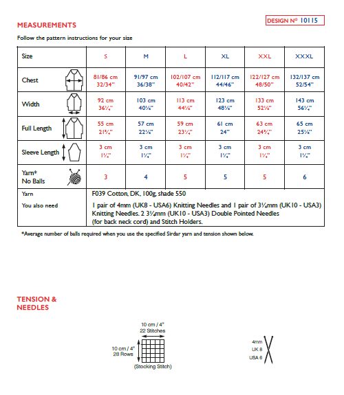 Sirdar 10115 Ladie Top in Cotton DK (PDF) Knit in a Box