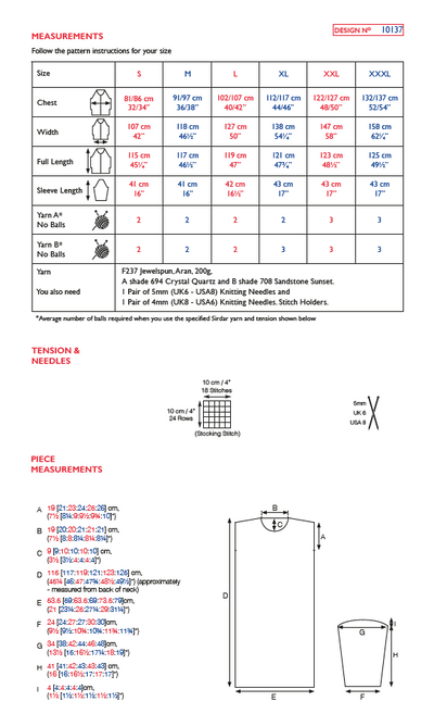 Sirdar 10137 Jewelspun Aran (PDF) Knit in a Box