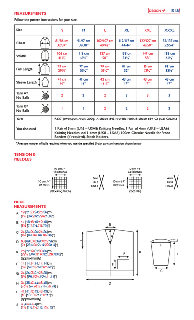 Sirdar 10138 Jewelspun Aran (PDF) Knit in a Box