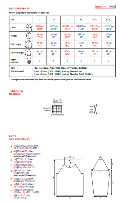 Sirdar 10140 Jewelspun Aran (PDF) Knit in a Box