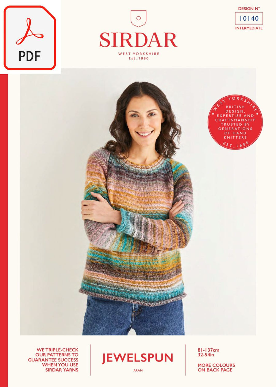 Sirdar 10140 Jewelspun Aran (PDF) Knit in a Box 