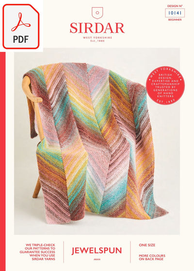 Sirdar 10141 Blanket in Jewelspun Aran (PDF) Knit in a Box