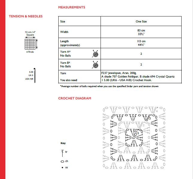 Sirdar 10144 Blanket in Jewelspun Aran (PDF) Knit in a Box
