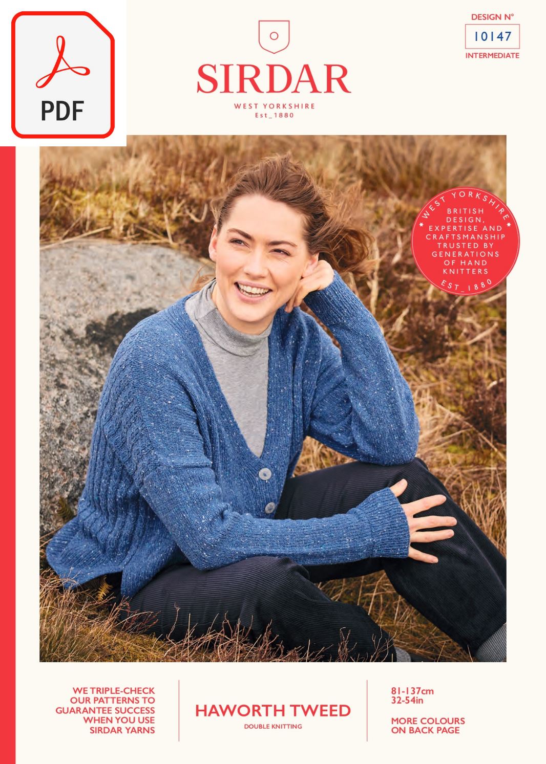 Sirdar 10147 Haworth Tweed DK (PDF) Knit in a Box