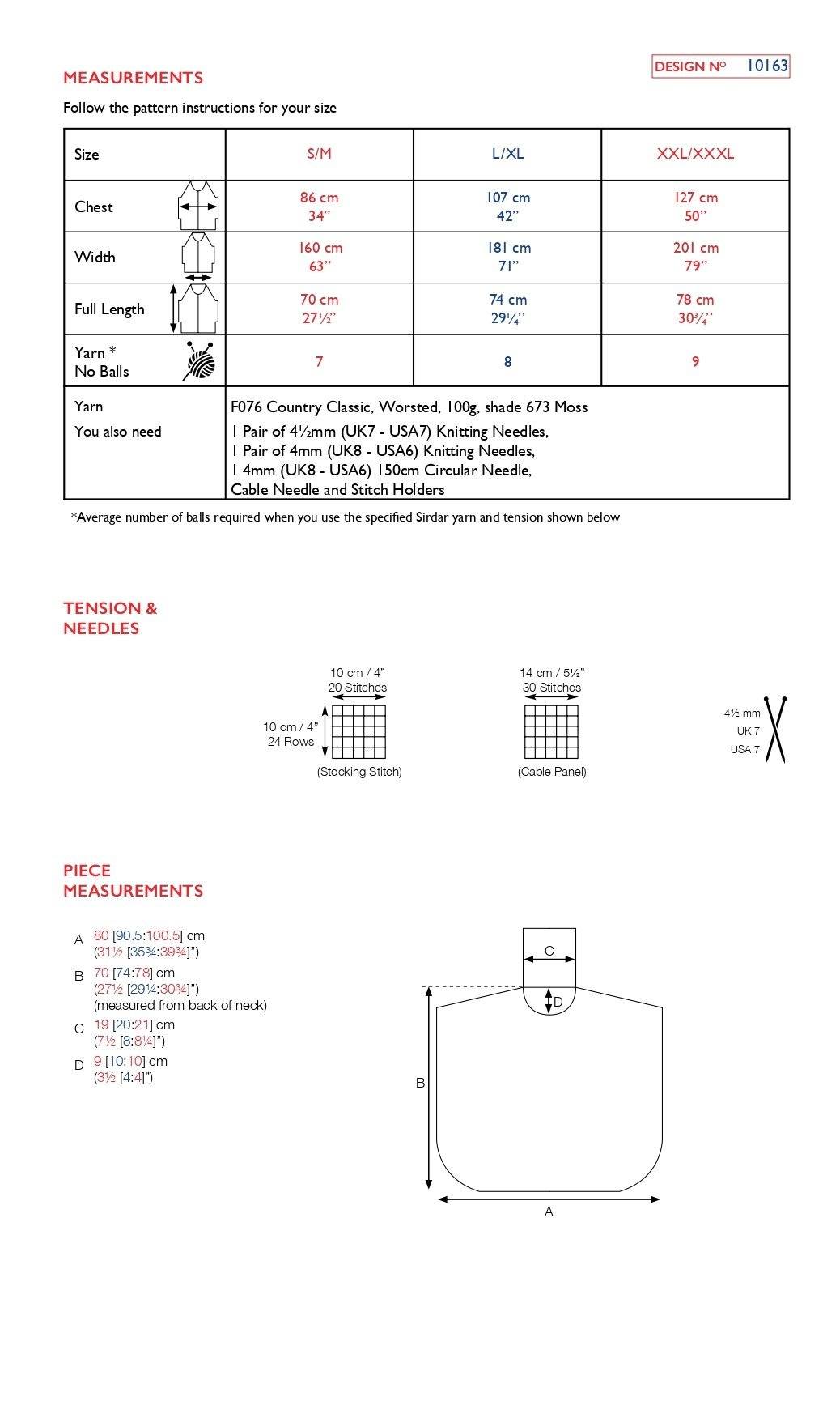Sirdar 10163 Country Classic Worsted (PDF) Knit in a Box
