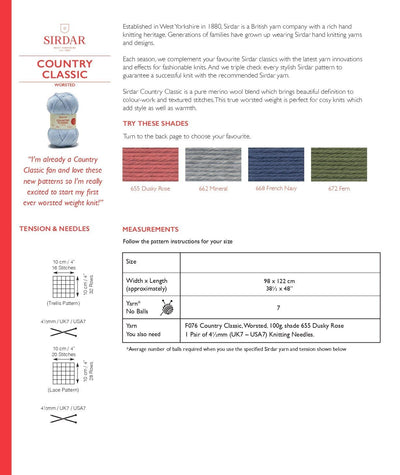 Sirdar 10164 Country Classic Worsted (PDF) Knit in a Box