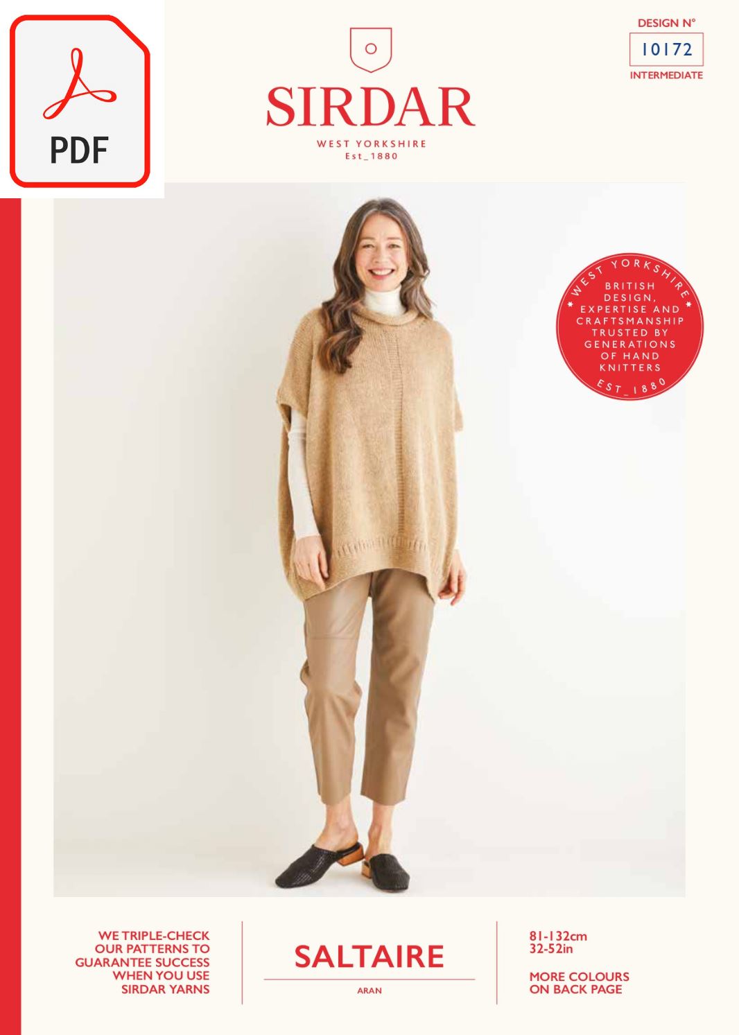 Sirdar 10172 Saltaire Aran (PDF) Knit in a Box