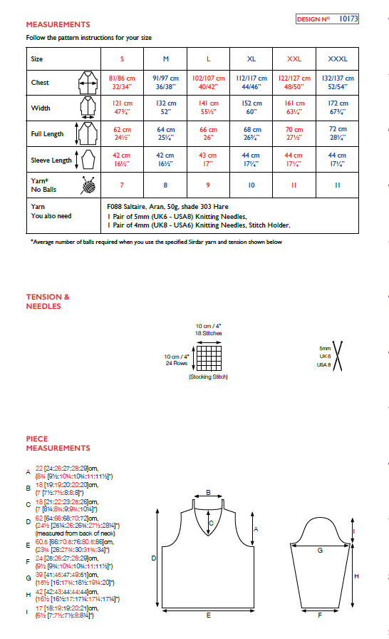 Sirdar 10173 Saltaire Aran (PDF) Knit in a Box