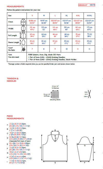 Sirdar 10173 Saltaire Aran (PDF) Knit in a Box