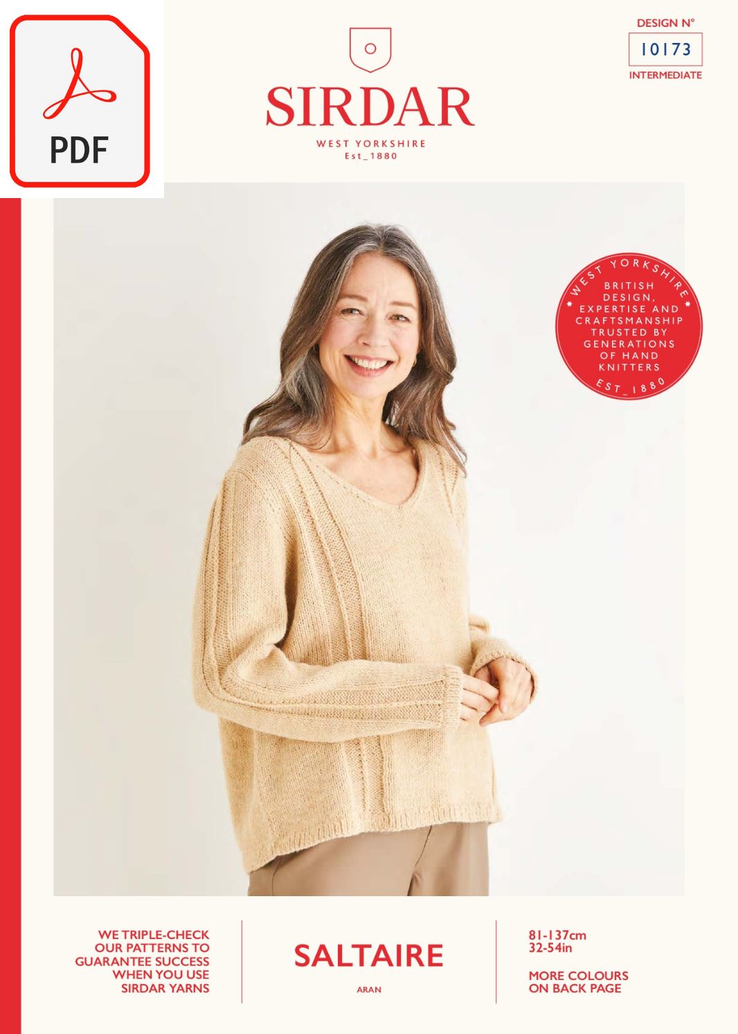 Sirdar 10173 Saltaire Aran (PDF) Knit in a Box