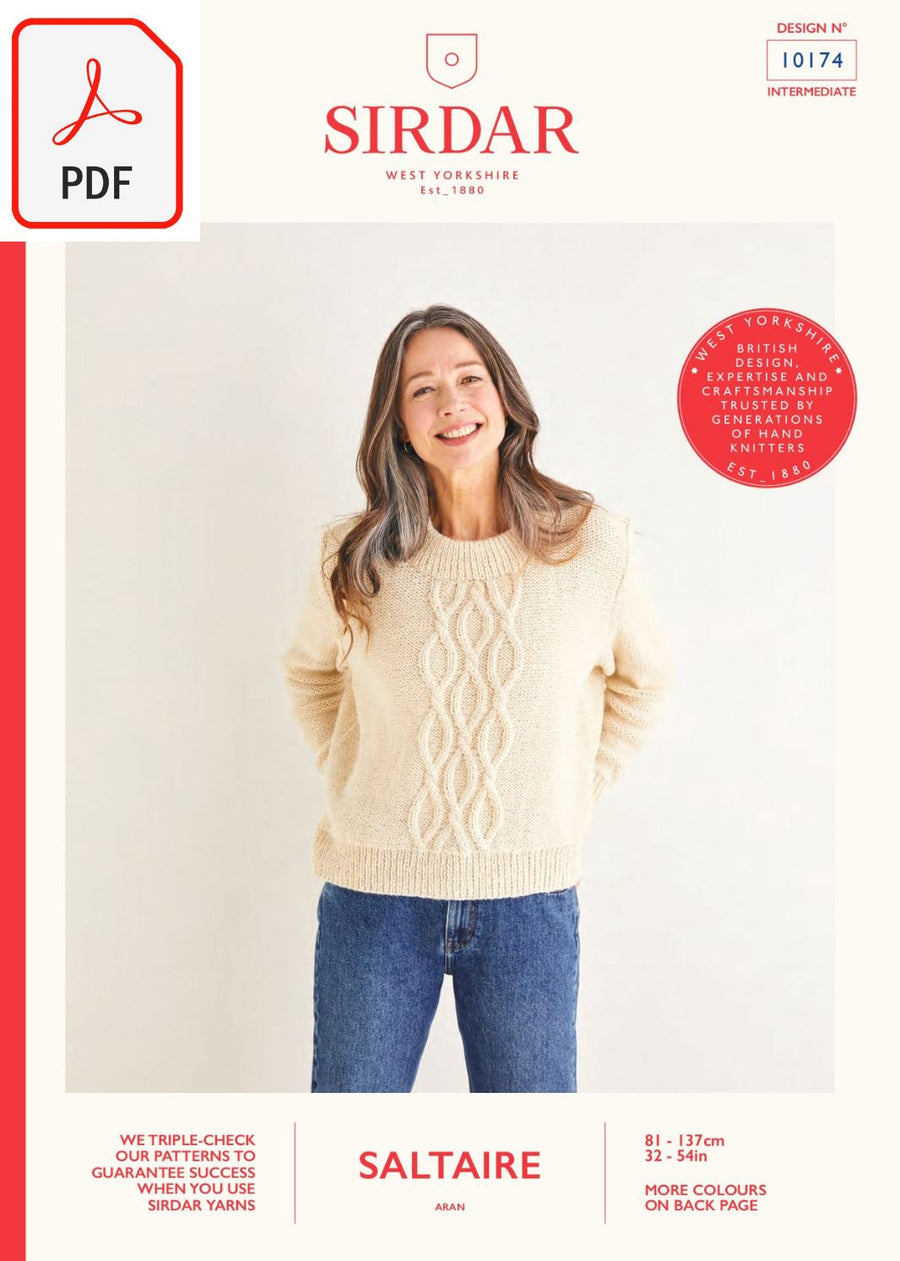 Sirdar 10174 Saltaire Aran (PDF) Knit in a Box 