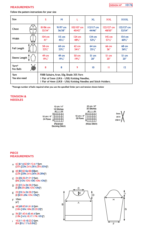 Sirdar 10176 Saltaire Aran (PDF) Knit in a Box