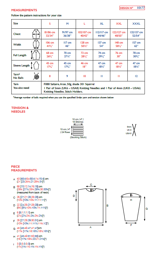 Sirdar 10177 Saltaire Aran (PDF) Knit in a Box