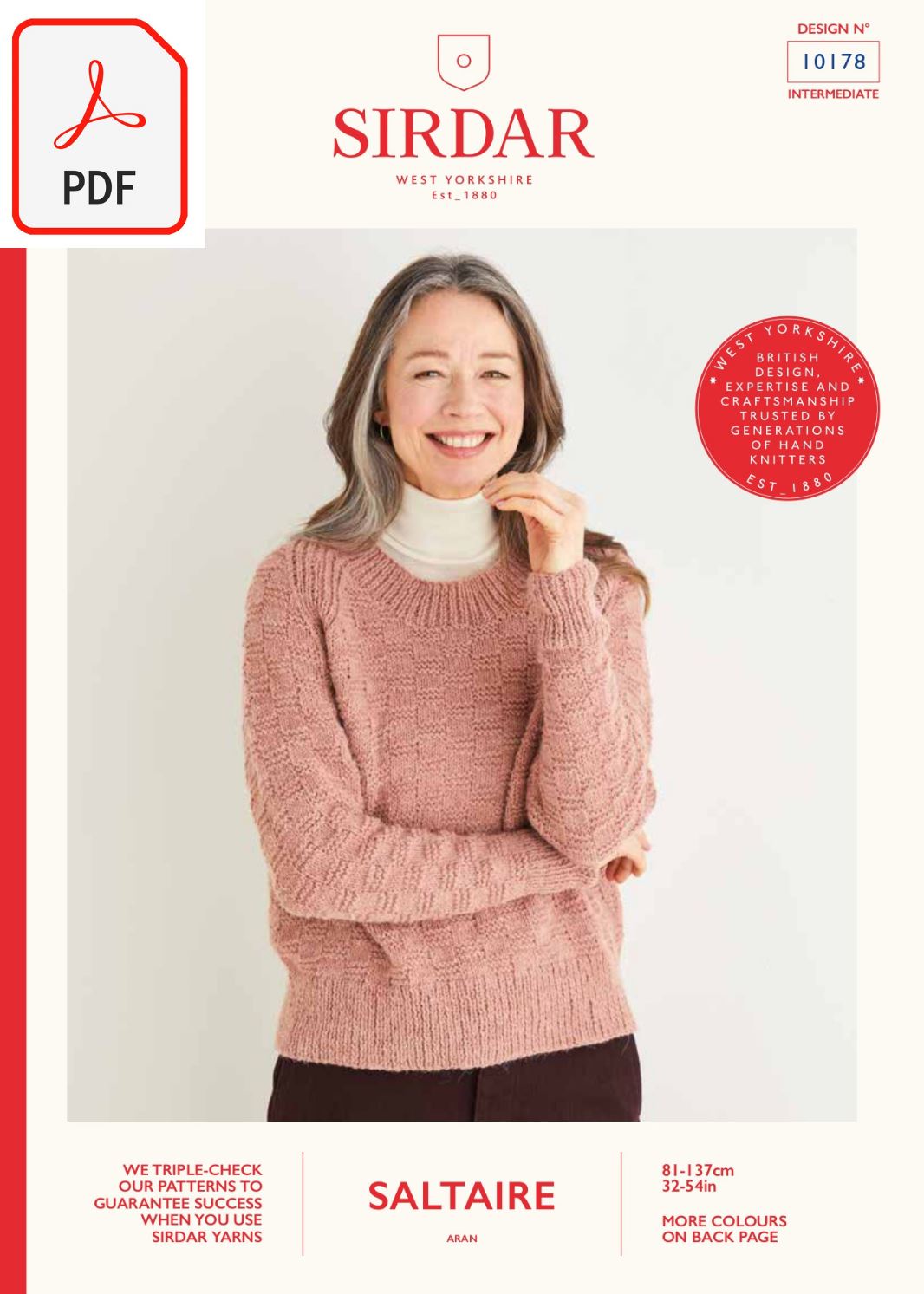 Sirdar 10178 Saltaire Aran (PDF) Knit in a Box