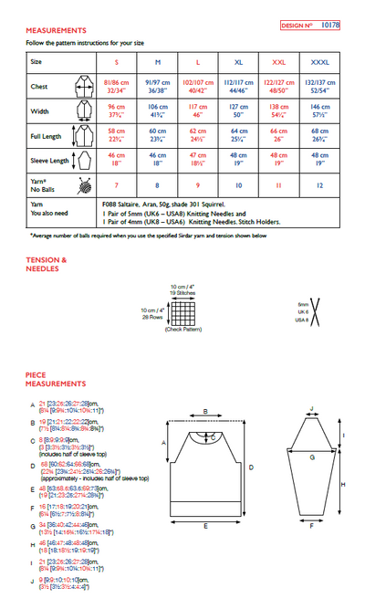 Sirdar 10178 Saltaire Aran (PDF) Knit in a Box