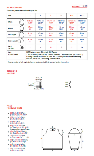 Sirdar 10179 Saltaire Aran (PDF) Knit in a Box