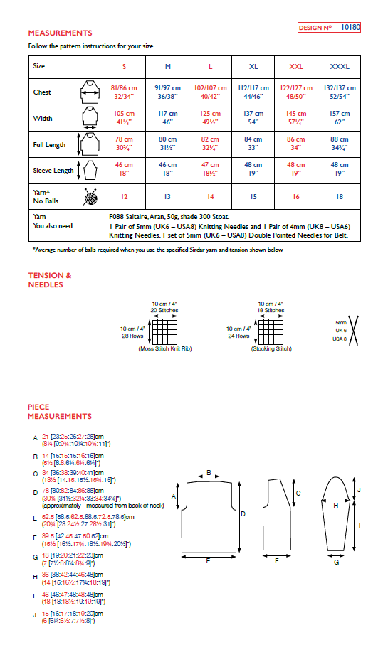 Sirdar 10180 Saltaire Aran (PDF) Knit in a Box
