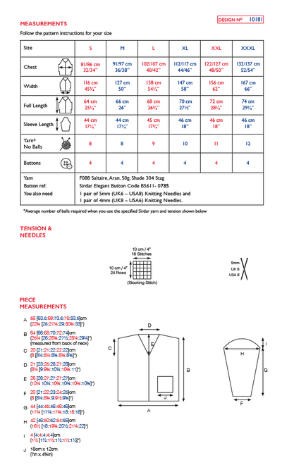 Sirdar 10181 Saltaire Aran (PDF) Knit in a Box