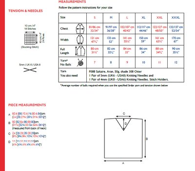 Sirdar 10182 Saltaire Aran (PDF) Knit in a Box