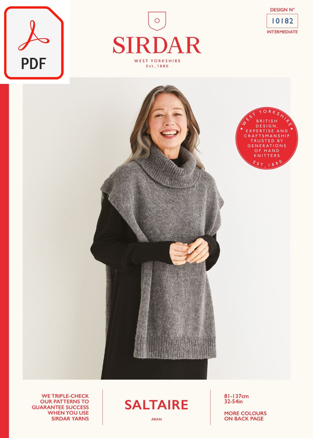 Sirdar 10182 Saltaire Aran (PDF) Knit in a Box