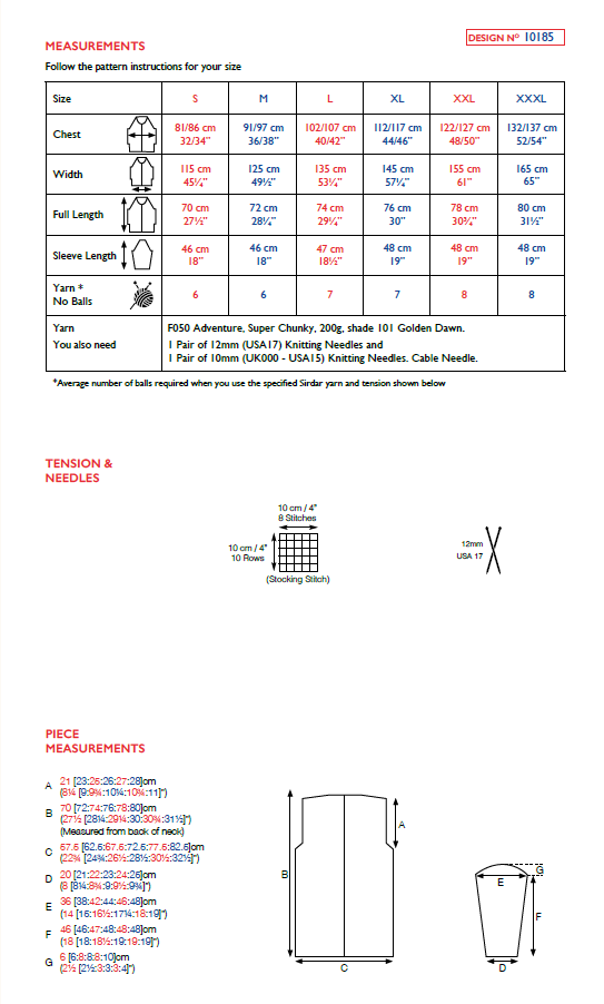 Sirdar 10185 Adventure Super Chunky (PDF) Knit in a Box