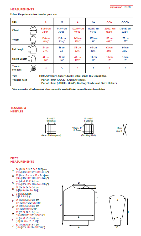 Sirdar 10186 Adventure Super Chunky (PDF) Knit in a Box