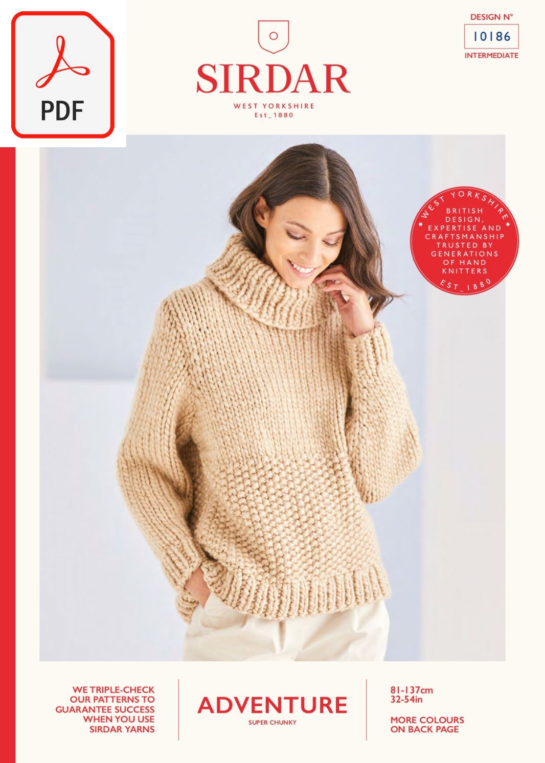 Sirdar 10186 Adventure Super Chunky (PDF) Knit in a Box
