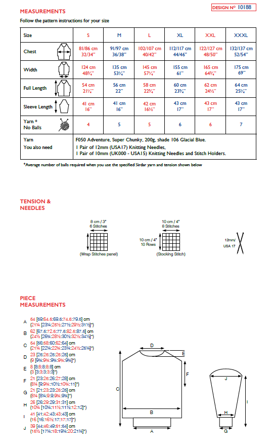 Sirdar 10188 Adventure Super Chunky (PDF) Knit in a Box
