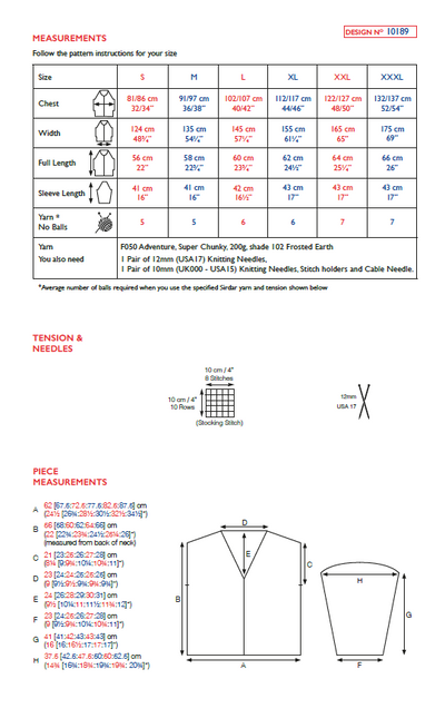 Sirdar 10189 Adventure Super Chunky (PDF) Knit in a Box