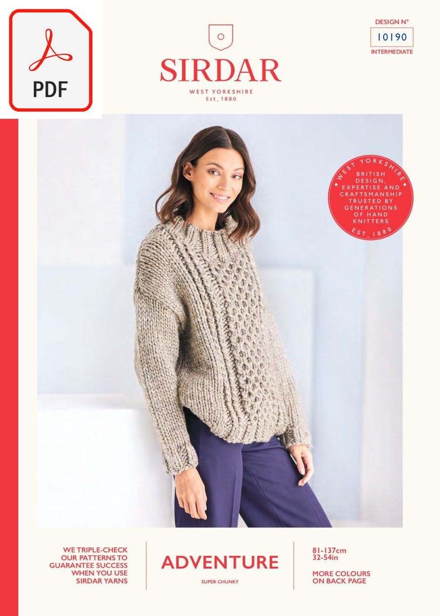 Sirdar 10190 Adventure Super Chunky (PDF) Knit in a Box 