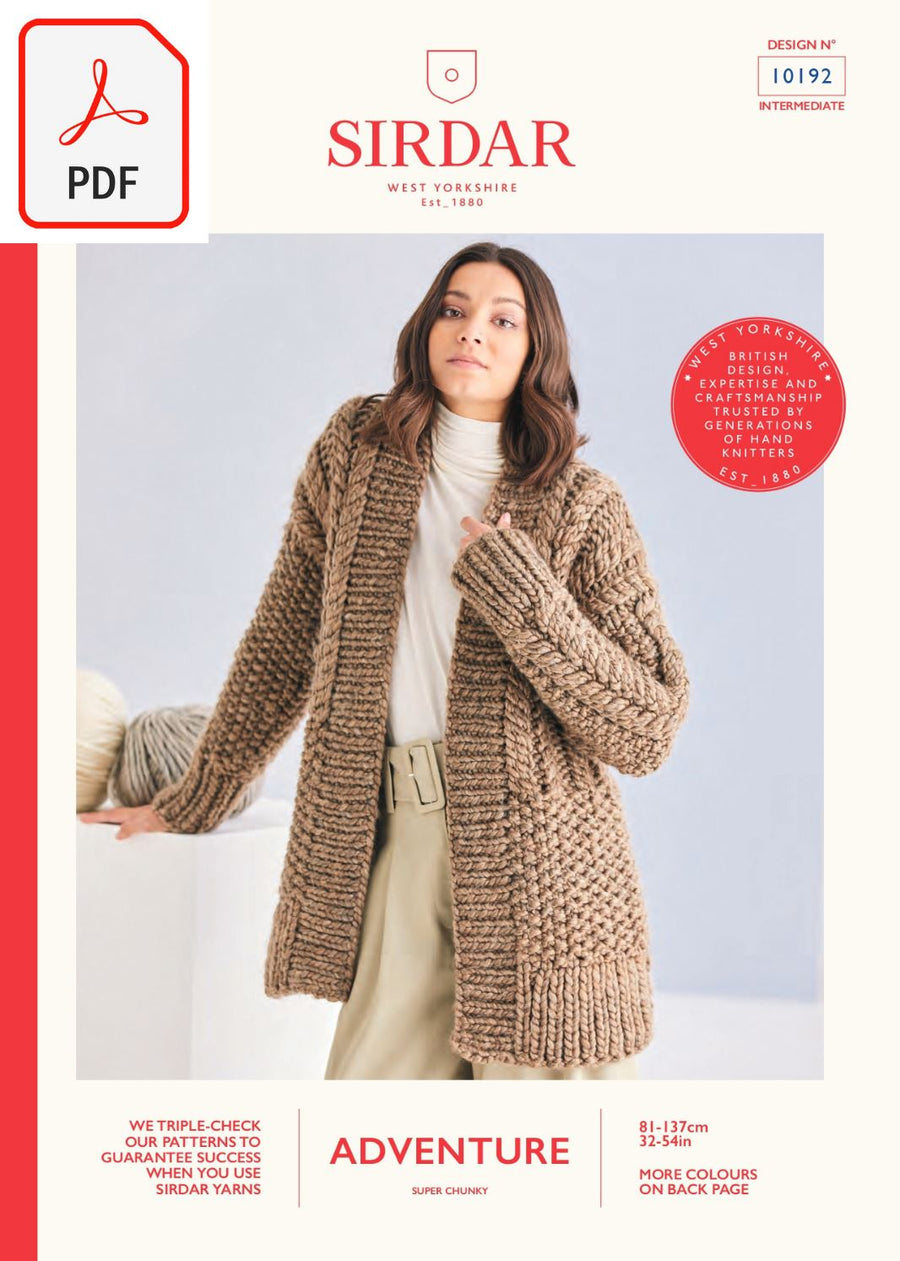 Sirdar 10192 Adventure Super Chunky (PDF) Knit in a Box 