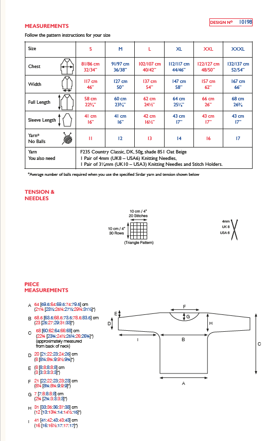 Sirdar 10198 Country Classic DK (PDF) Knit in a Box