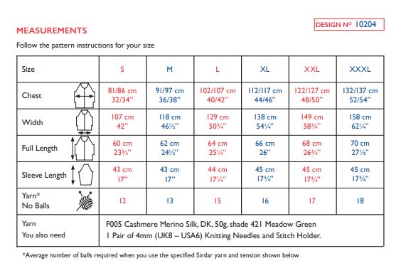 Sirdar 10204 Cashmere Merino Silk DK (PDF) Knit in a Box