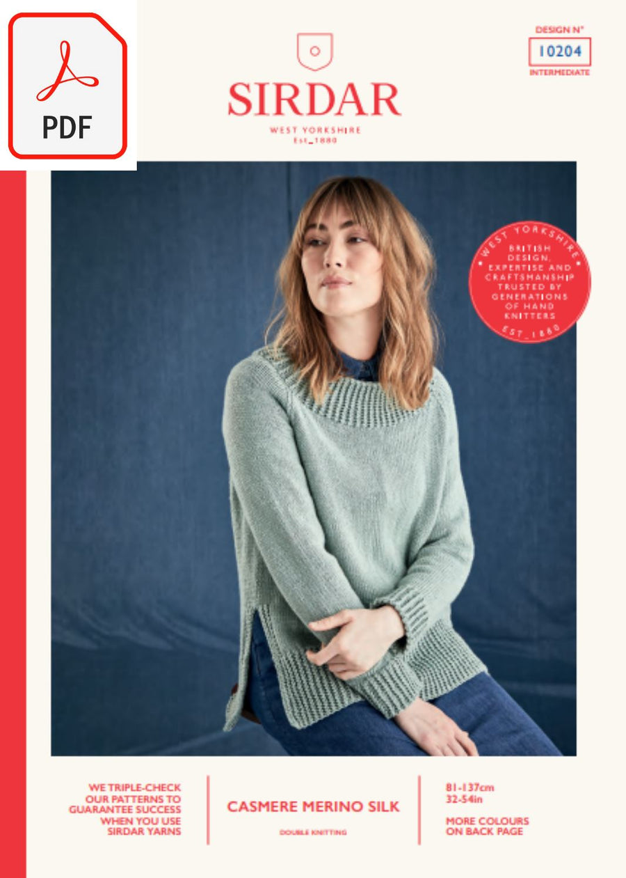 Sirdar 10204 Cashmere Merino Silk DK (PDF) Knit in a Box 