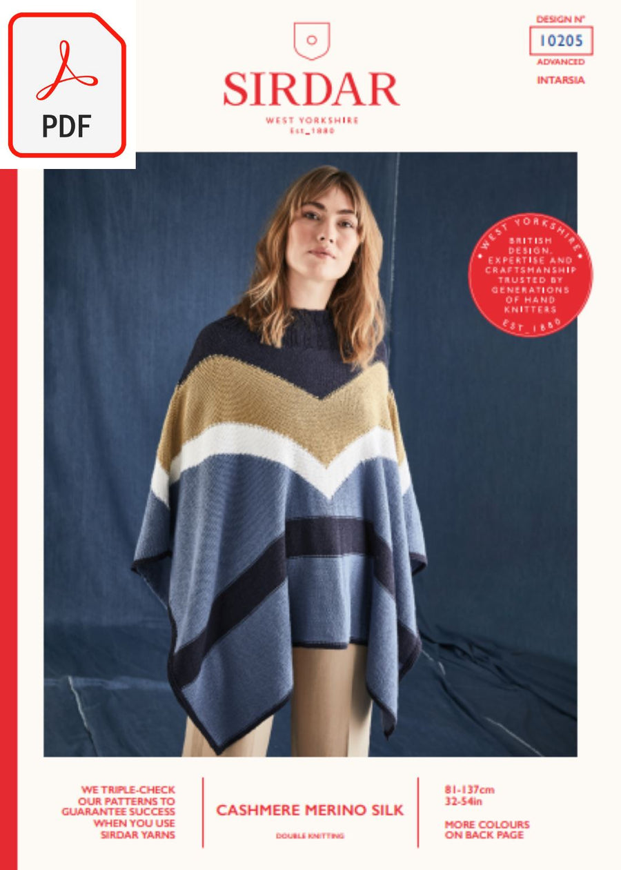 Sirdar 10205 Cashmere Merino Silk DK (PDF) Knit in a Box 