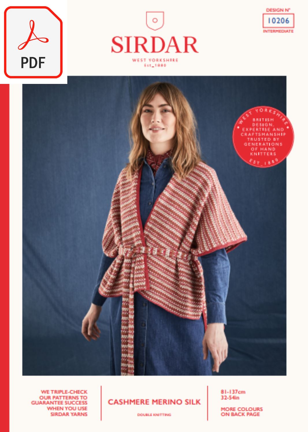 Sirdar 10206 Cashmere Merino Silk DK (PDF) Knit in a Box